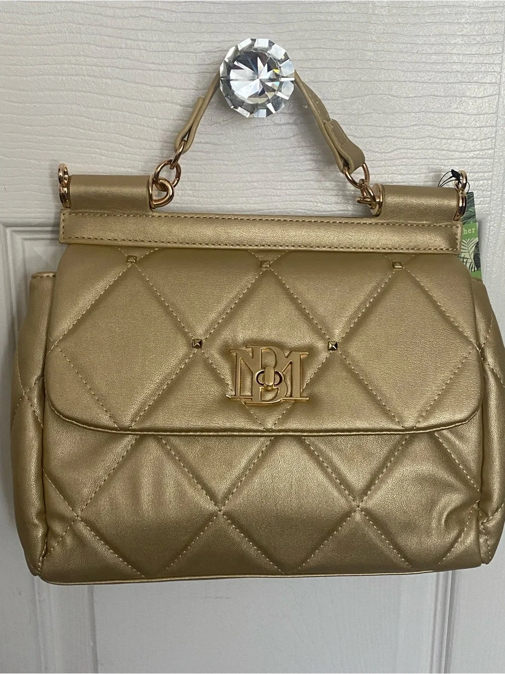 Badgley Mischka Metallic Gold Bag - Picture 5 of 6